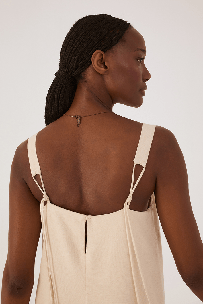 Vestido Cropped Linho Quadradinho