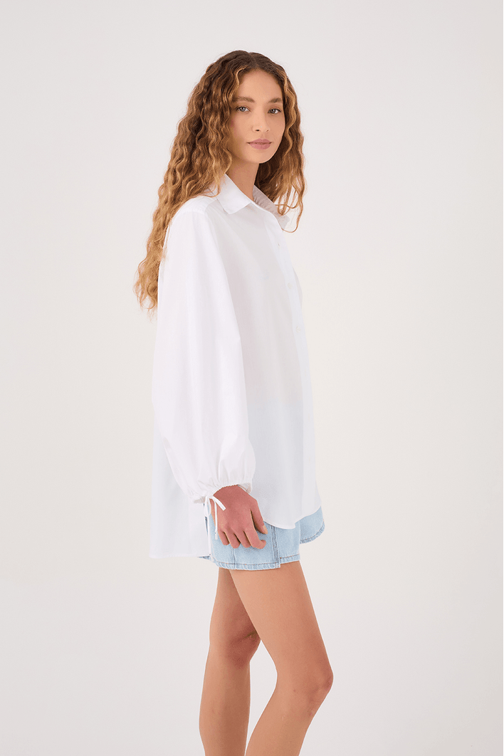 Camisa Algodão Punho Amarração