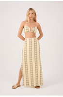 Saia Cropped Linho Estampa Atins