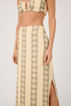 Saia Cropped Linho Estampa Atins