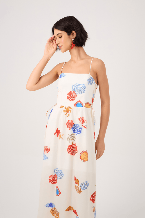 Vestido Cropped Estampa Sol