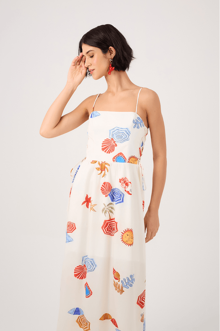 Vestido Cropped Estampa Sol