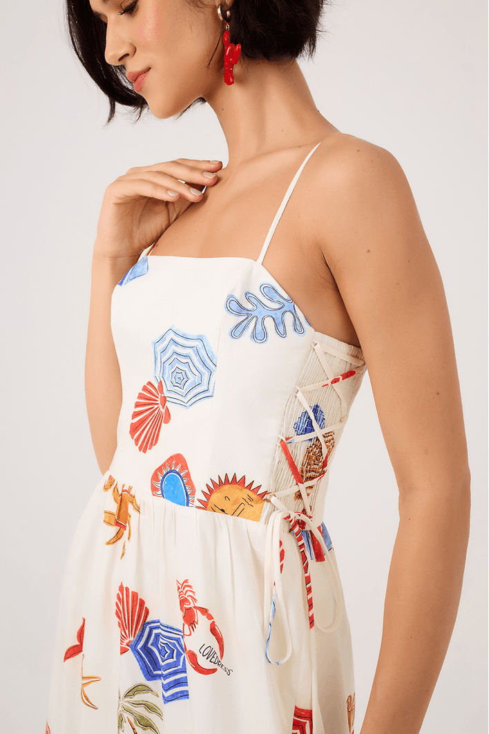 Vestido Cropped Estampa Sol
