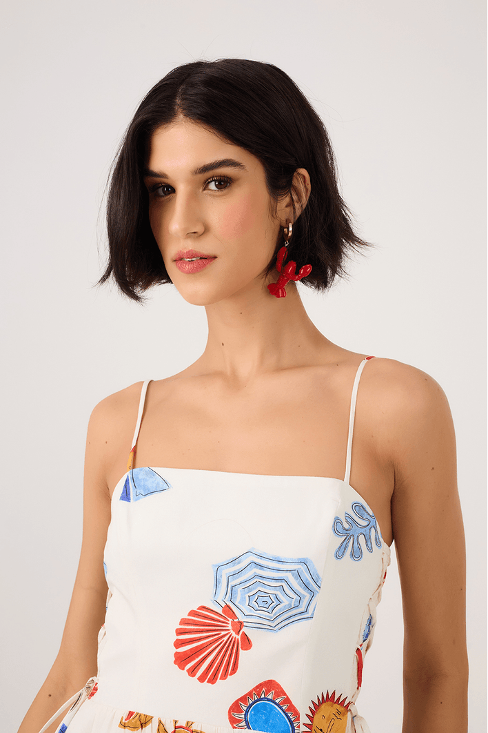 Vestido Cropped Estampa Sol