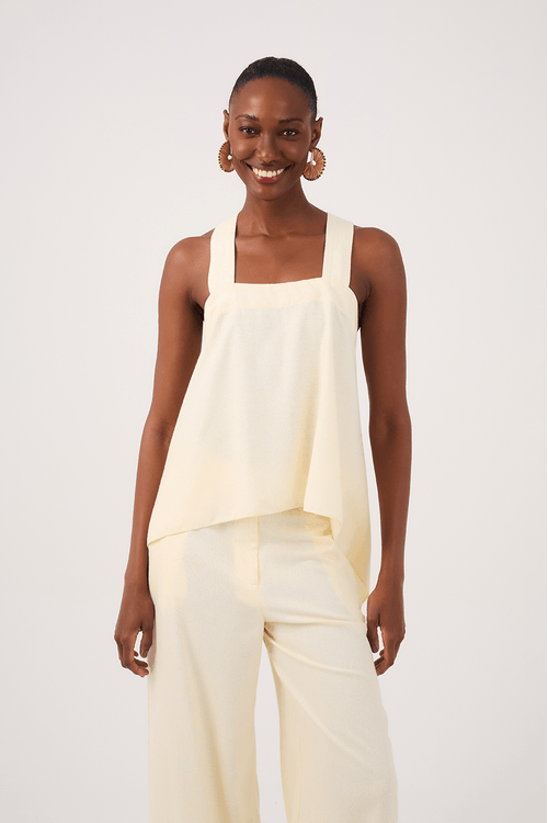Blusa Linho Alça Costas Cruzada