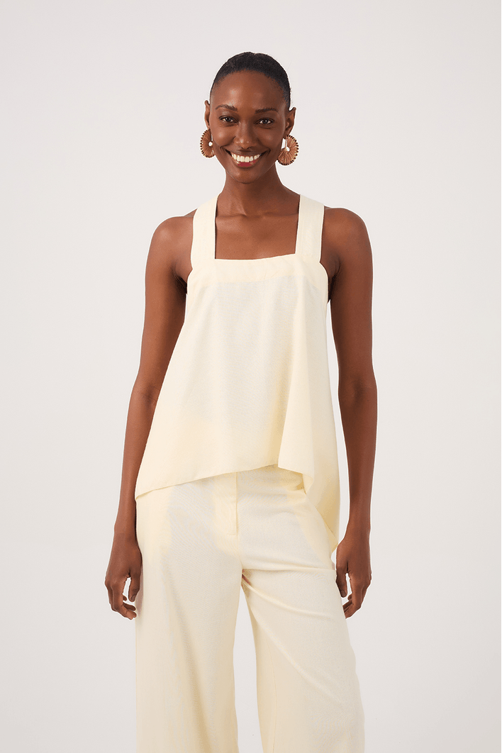 Blusa Linho Alça Costas Cruzada