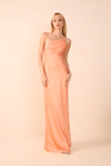 Vestido Longo Cetim Drapeado