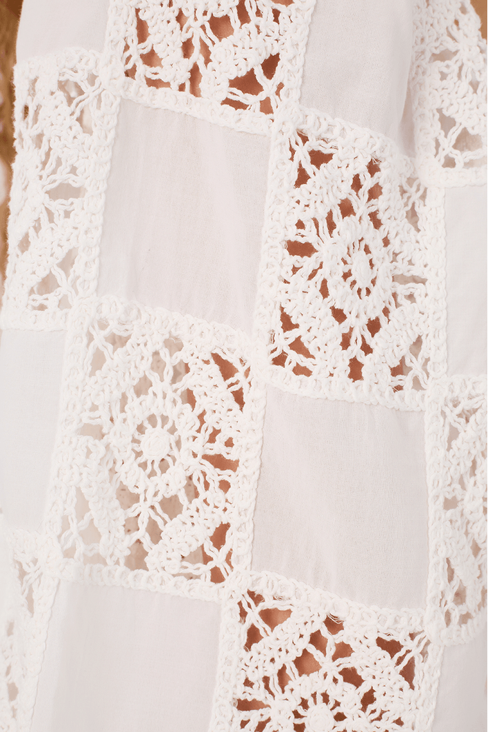 Blusa Manga Patch Crochê