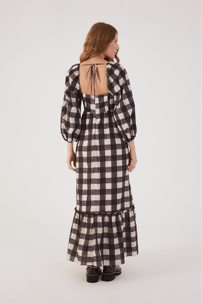 Vestido Cropped Algodão Xadrez