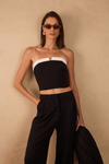Blusa Alfaiataria Sem Alças P&b