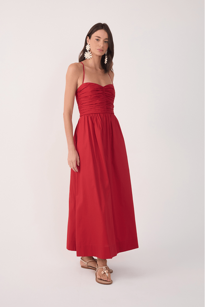 Vestido Cropped Algodão Drapeado