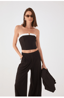 Blusa Alfaiataria Sem Alças P&b