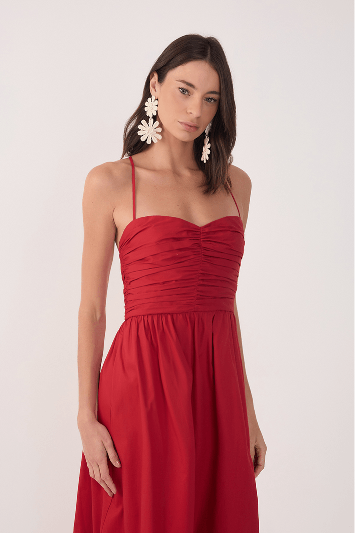 Vestido Cropped Algodão Drapeado