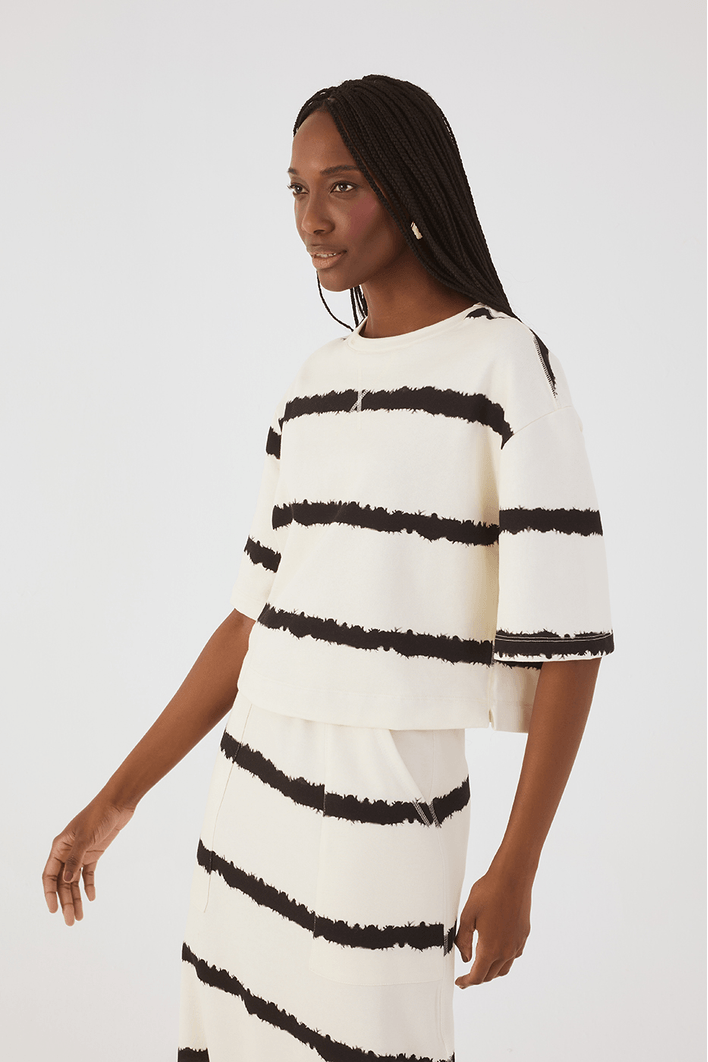 Cropped Moletom Estampa Beira Mar
