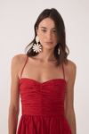 Vestido Cropped Algodão Drapeado