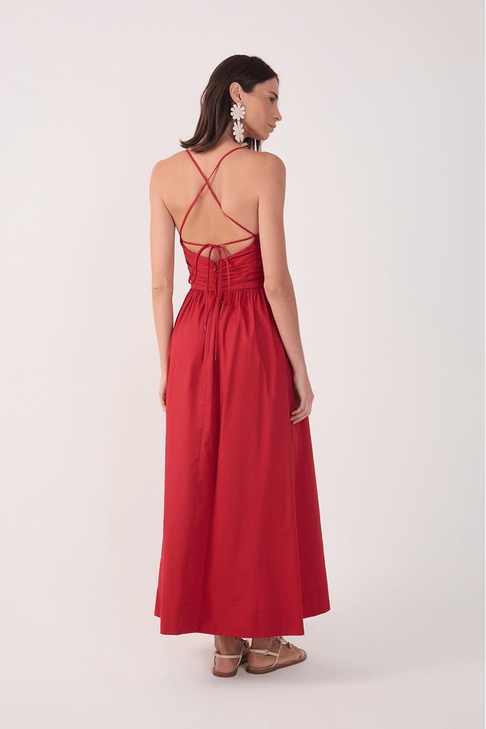 Vestido Cropped Algodão Drapeado