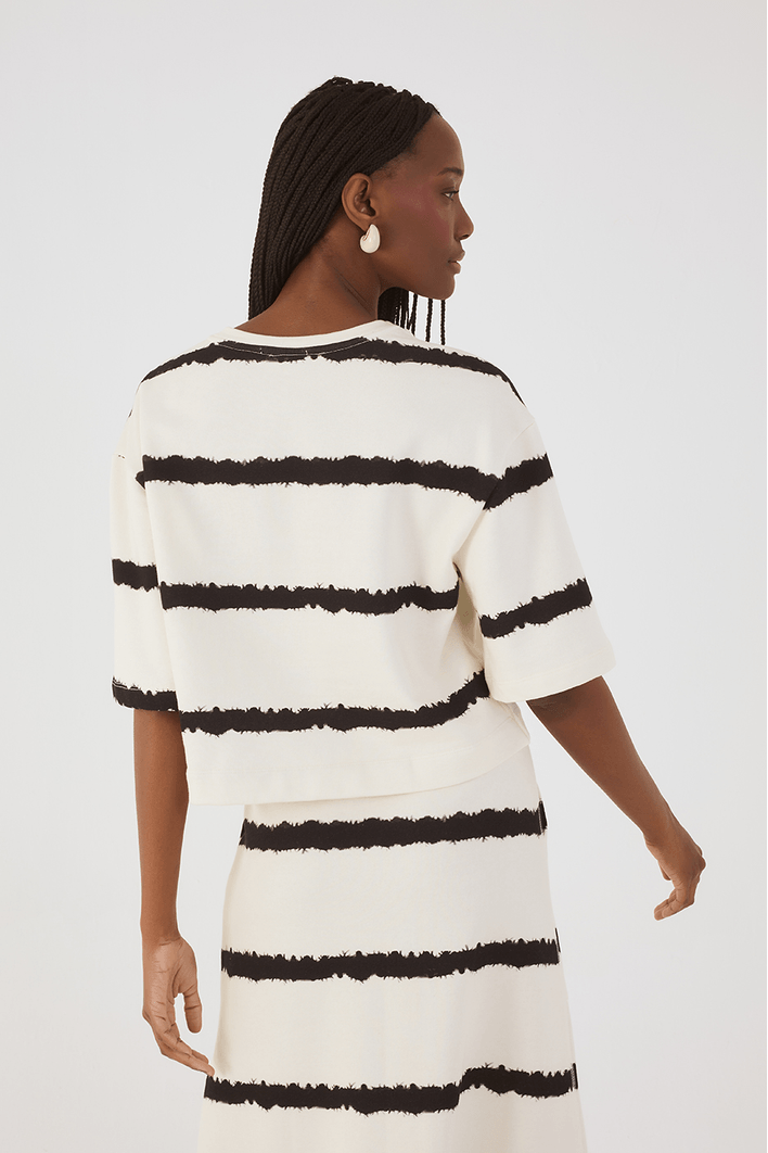 Cropped Moletom Estampa Beira Mar