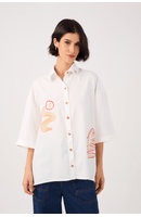 Camisa Ampla Bordado Sol