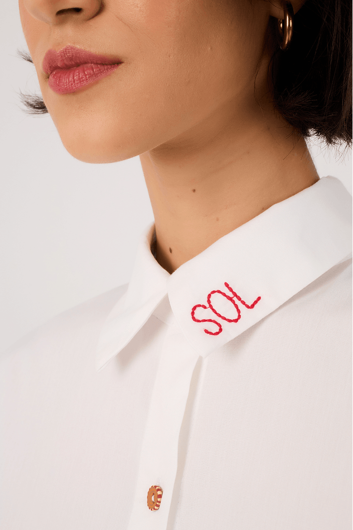 Camisa Ampla Bordado Sol
