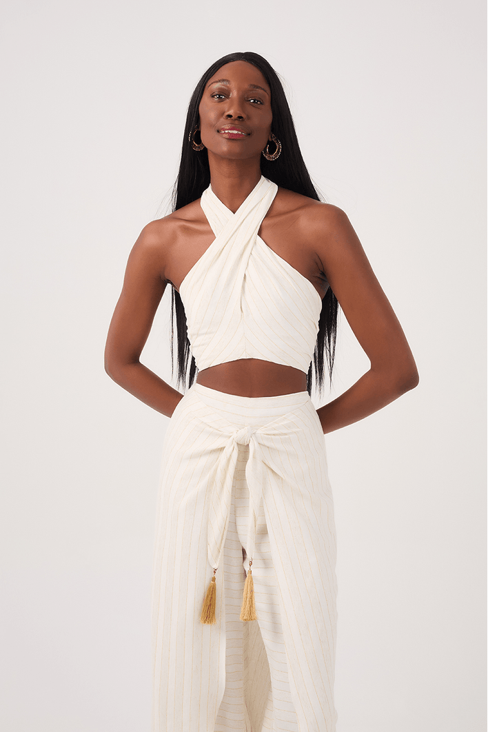 Top Lurex Frente Única