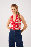 Blusa Tricot Estampa Drop