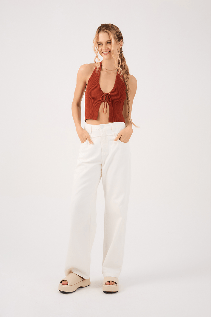 Blusa Tricot Amarração Frontal