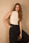 Blusa Tricot Canelada Gola