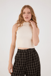 Blusa Tricot Canelada Gola