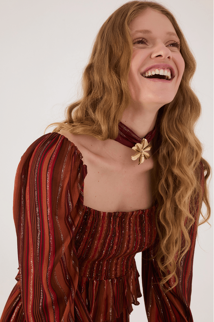 Blusa Lurex Estampa Refúgio