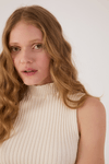 Blusa Tricot Canelada Gola