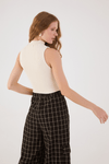 Blusa Tricot Canelada Gola