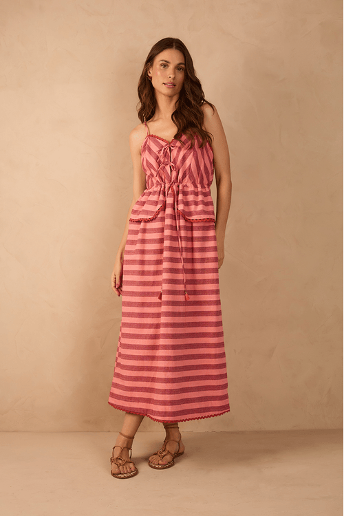 Vestido Midi Listras Sianinha