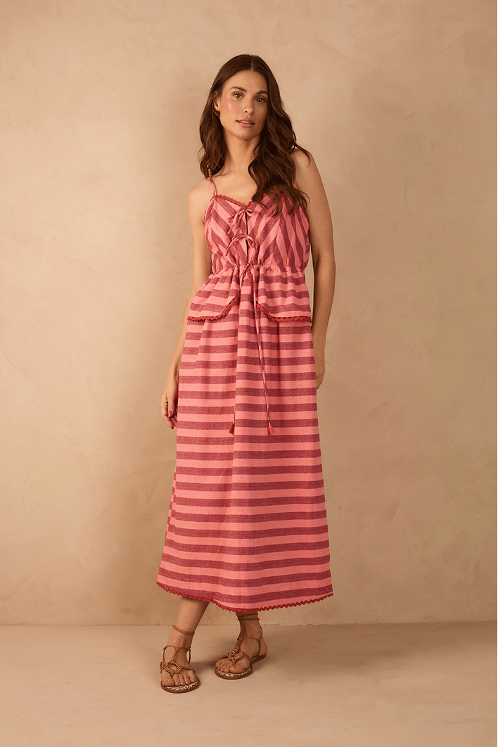 Vestido Midi Listras Sianinha