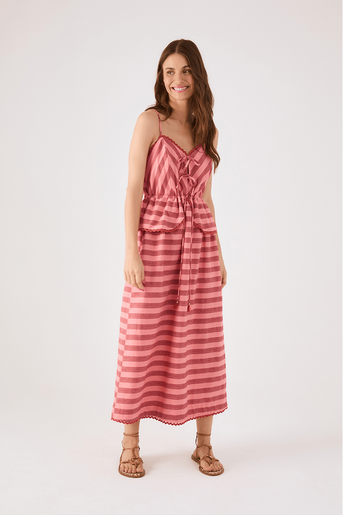 Vestido Midi Listras Sianinha