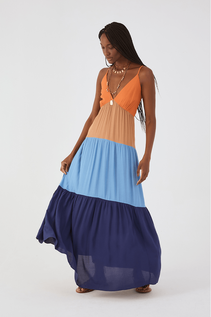 Vestido Longo Crepe Marias Color