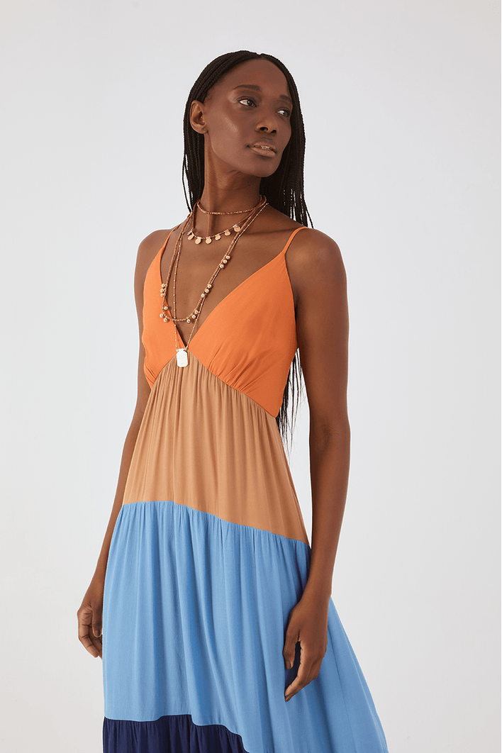 Vestido Longo Crepe Marias Color