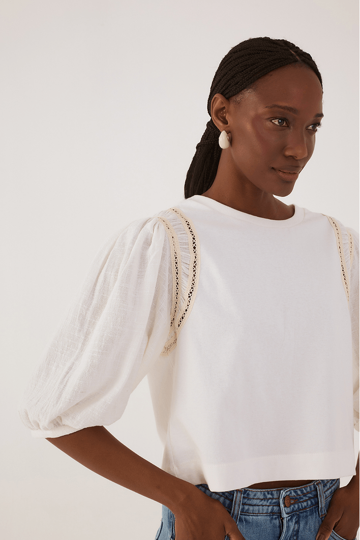 Blusa Manga Com Entremeio