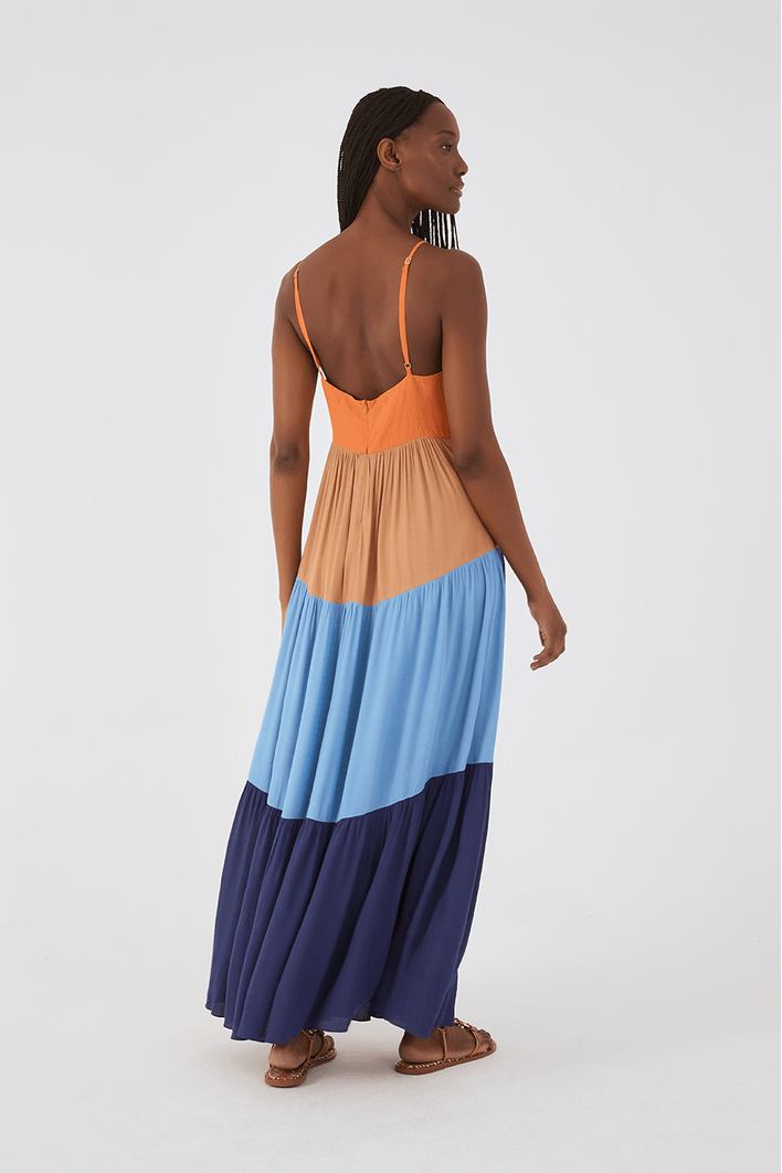 Vestido Longo Crepe Marias Color