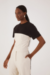 Blusa Corpete Estampa Risca de Giz