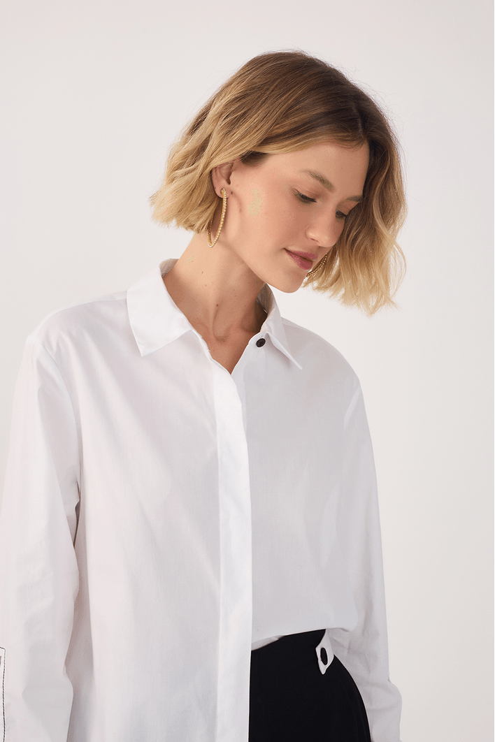 Camisa Algodão Detalhe Punho