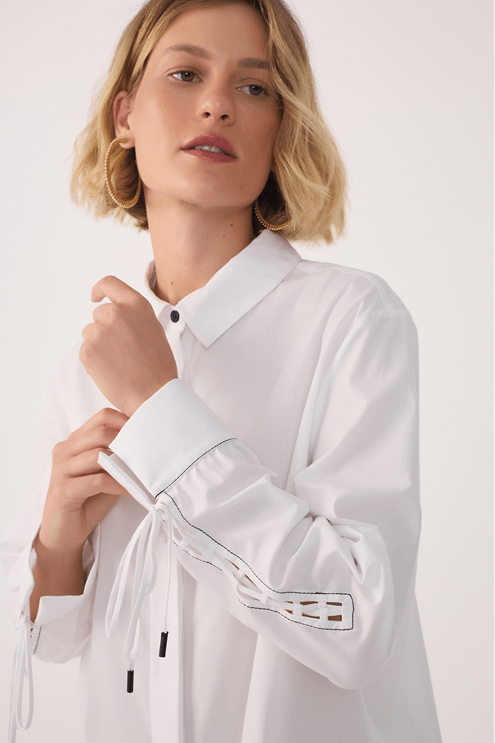 Camisa Algodão Detalhe Punho
