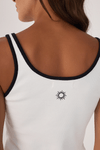 Camiseta Canelada Com Bordado