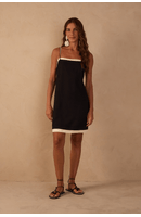 Vestido Curto Linho Sobreposto