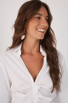 Blusa Cropped Algodão Frente Franzida