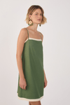 Vestido Curto Linho Sobreposto