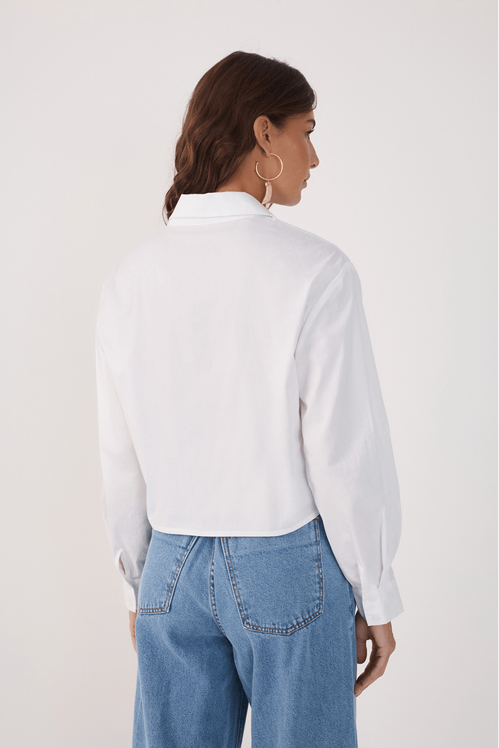Blusa Cropped Algodão Frente Franzida