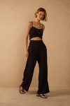 Calça Pregas Bolso Com Lapela