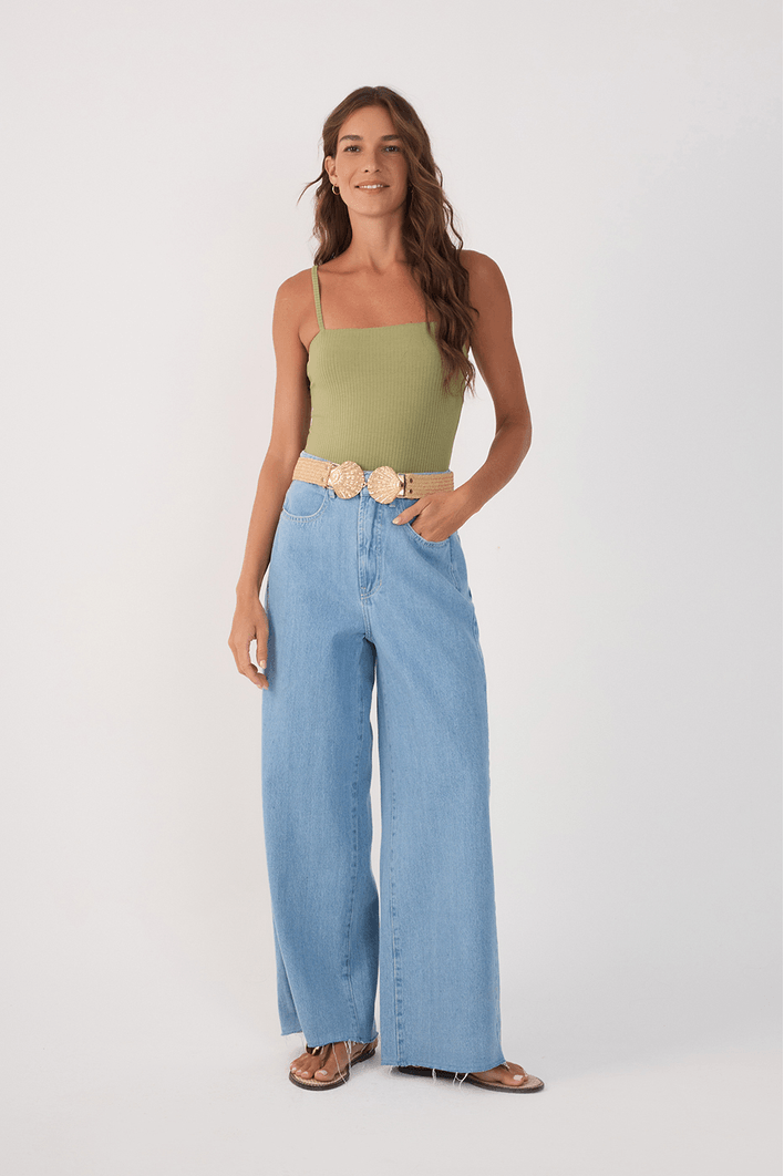 Calça Jeans Reta Média