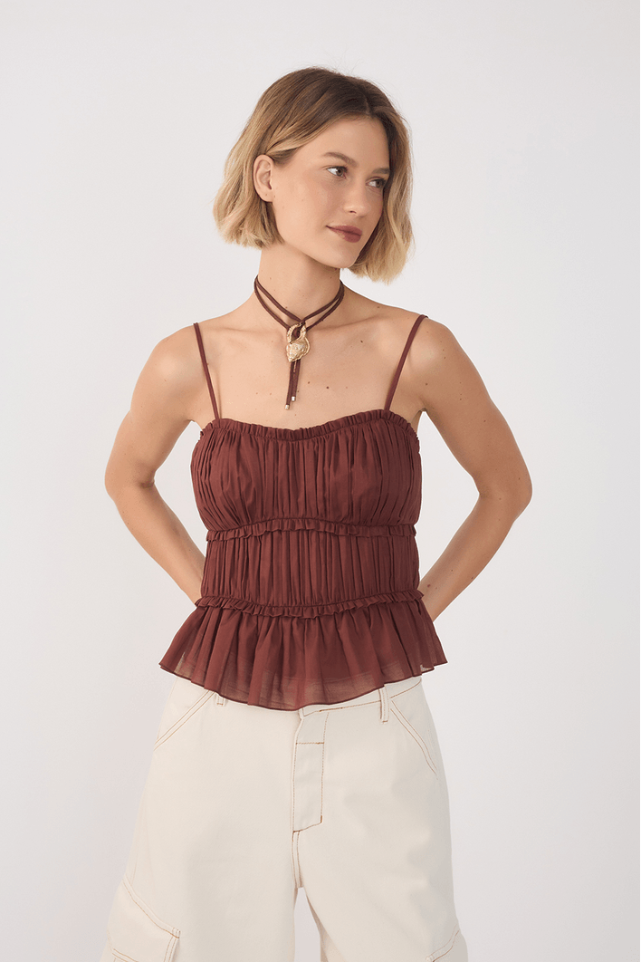Blusa Algodão Pala Drapeada