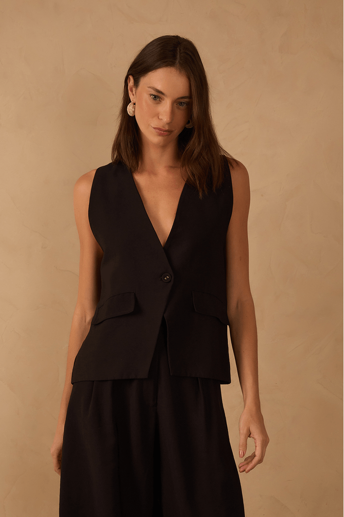 Colete Alongado Elastico Costas